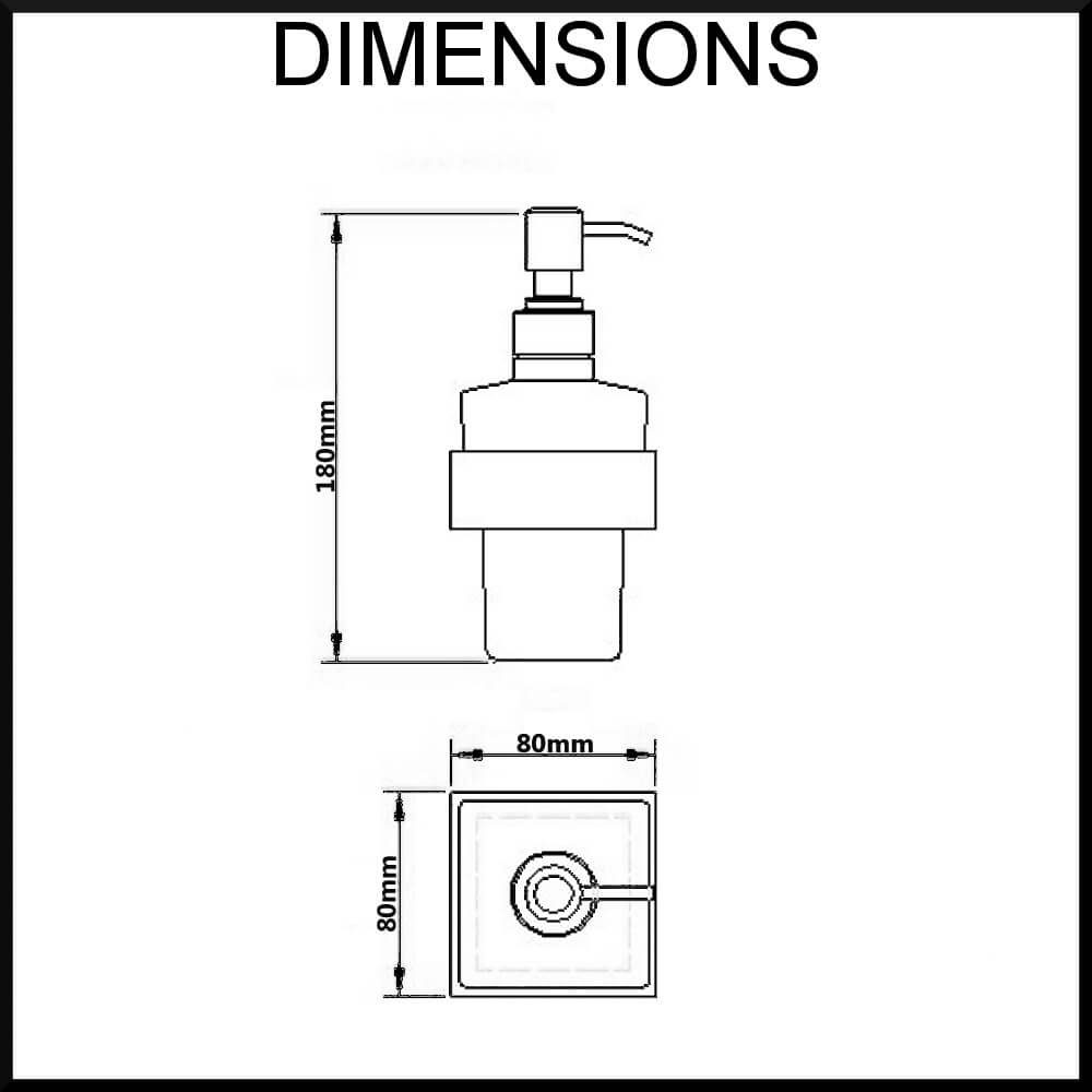 Montangna Stainless Steel Soap Dispenser Dimensions
