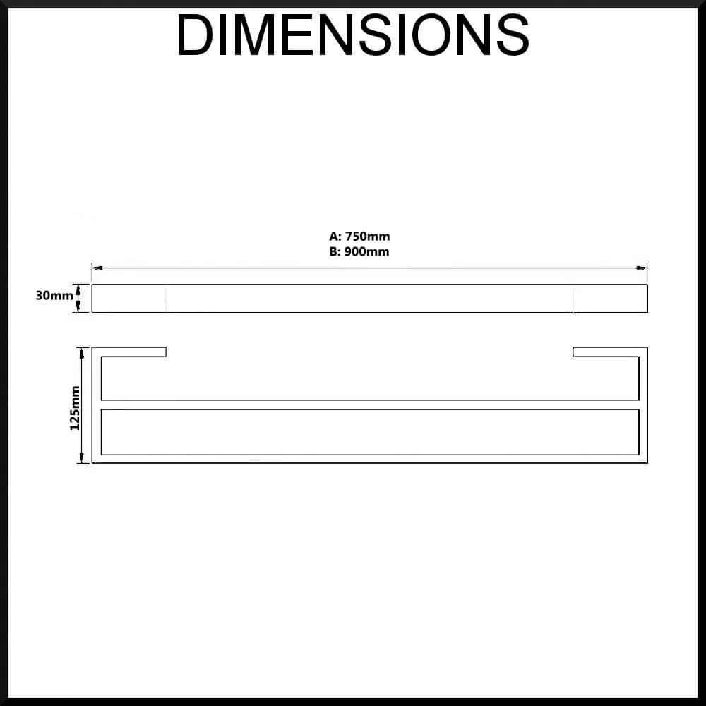 Montangna Stainless Steel Double Towel Rail -  750mm/900mm Dimensions