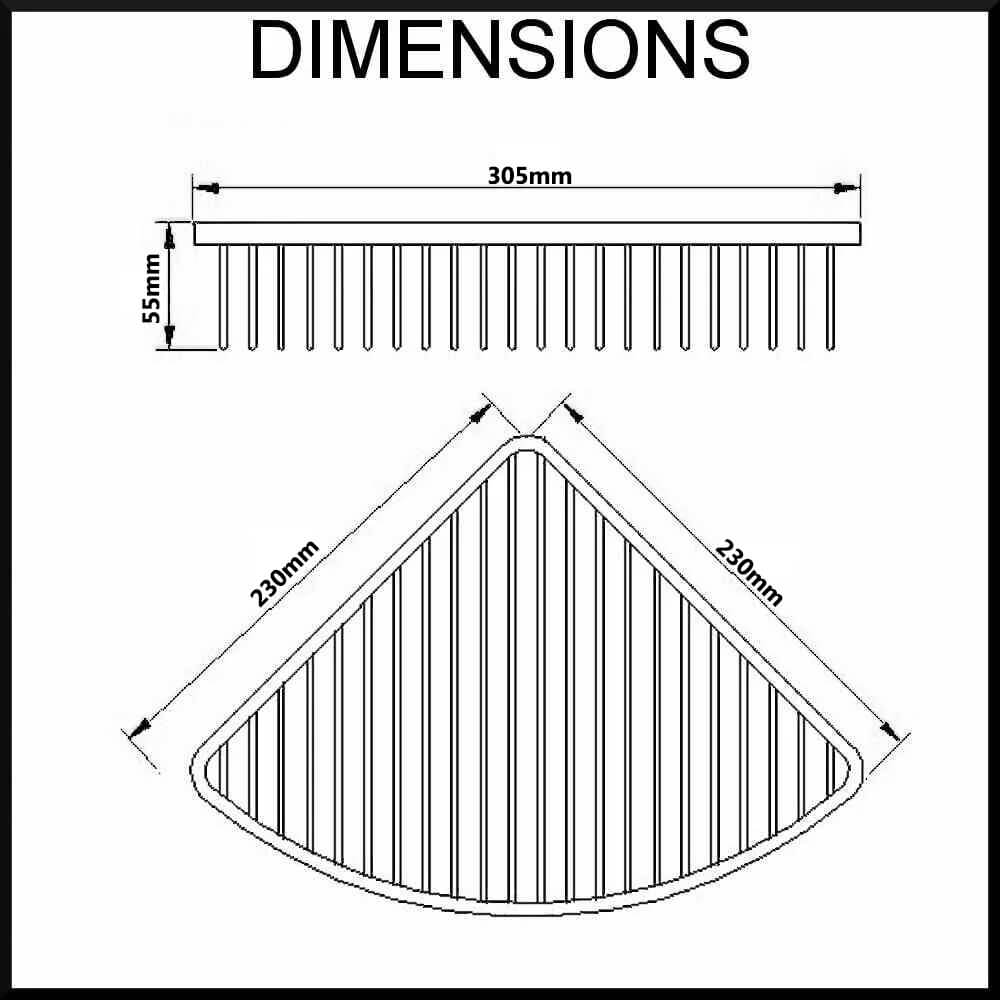 Stainless Steel Corner Basket Dimensions
