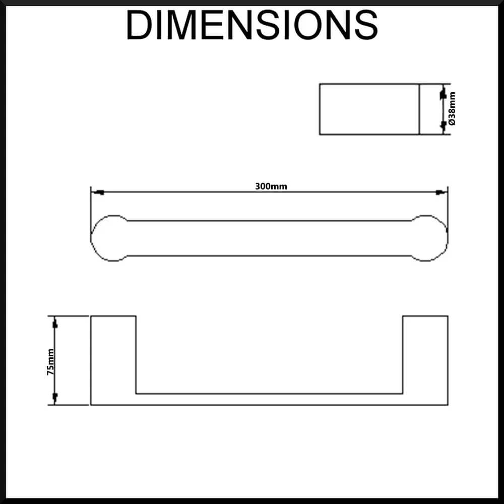 Pearl Stainless Steel Hand Towel Rail Dimensions