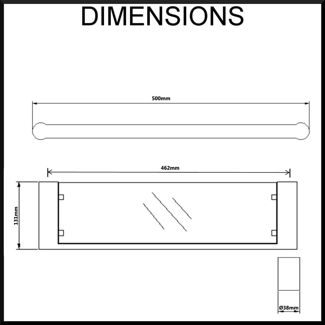 Pearl Glass Shelf with Stainless Steel Frame