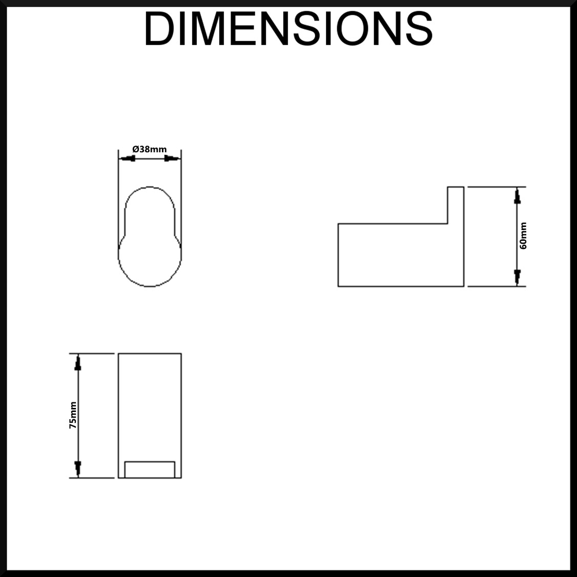 Pearl Stainless Steel Robe Hook Dimensions