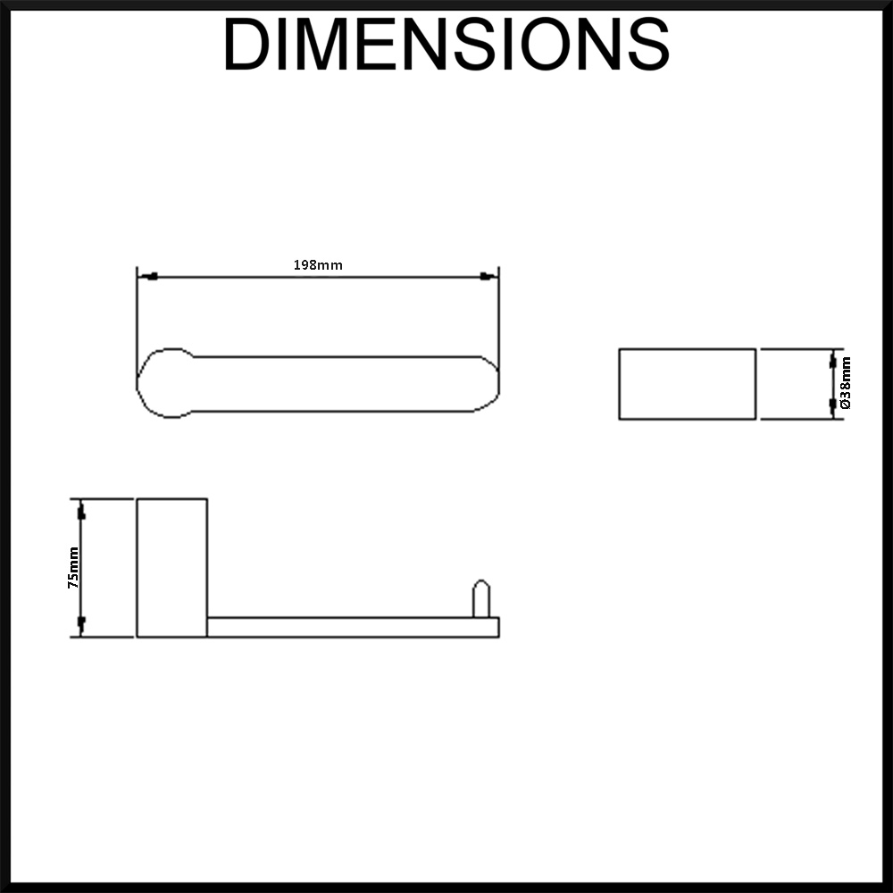 Pearl Stainless Steel Toilet Paper Holder Dimensions