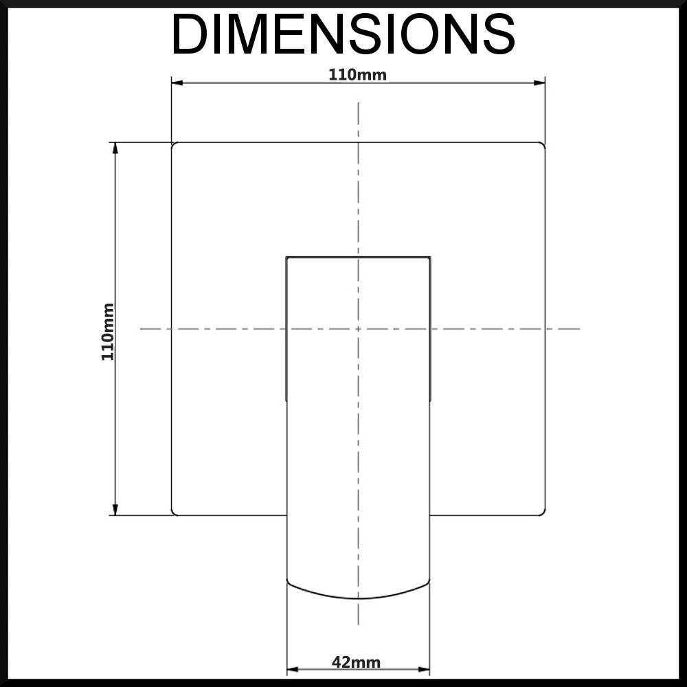 Terrus Wall Mounted Bath and Shower Mixer Dimensions
