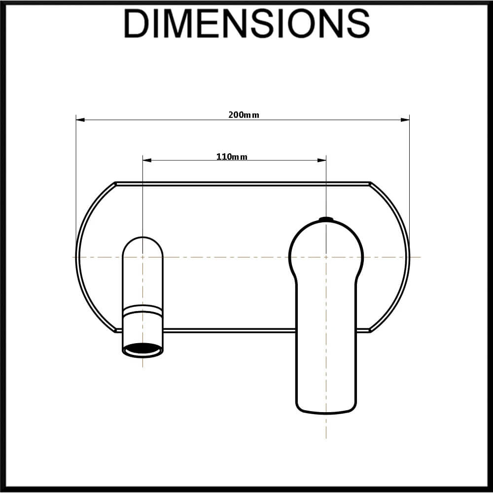 Fleur Wall Mounted Single Lever Mixer Tap and Spout Dimensions