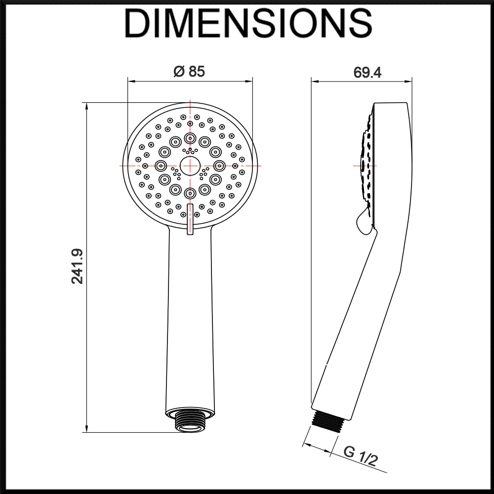 Concept 5 Function Hand Shower with Air Turbo