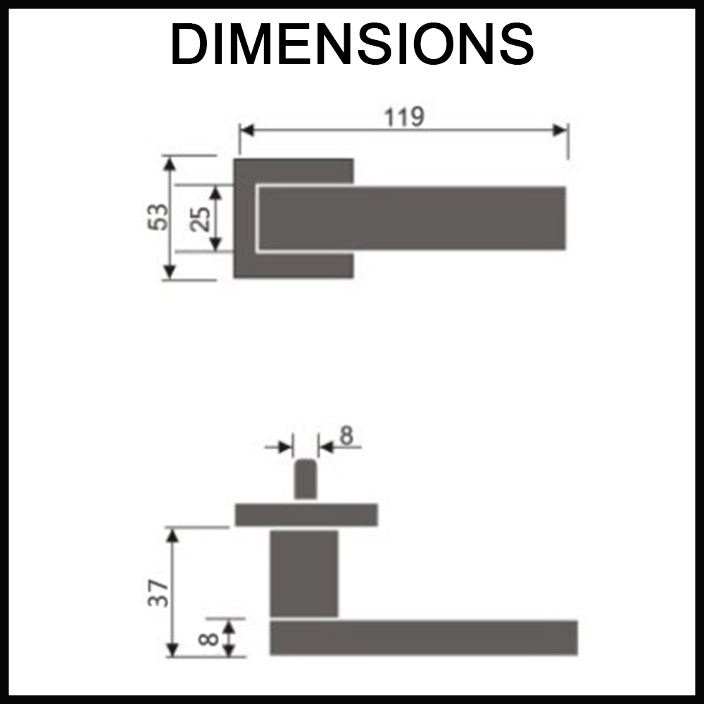 Zara handle dimensions