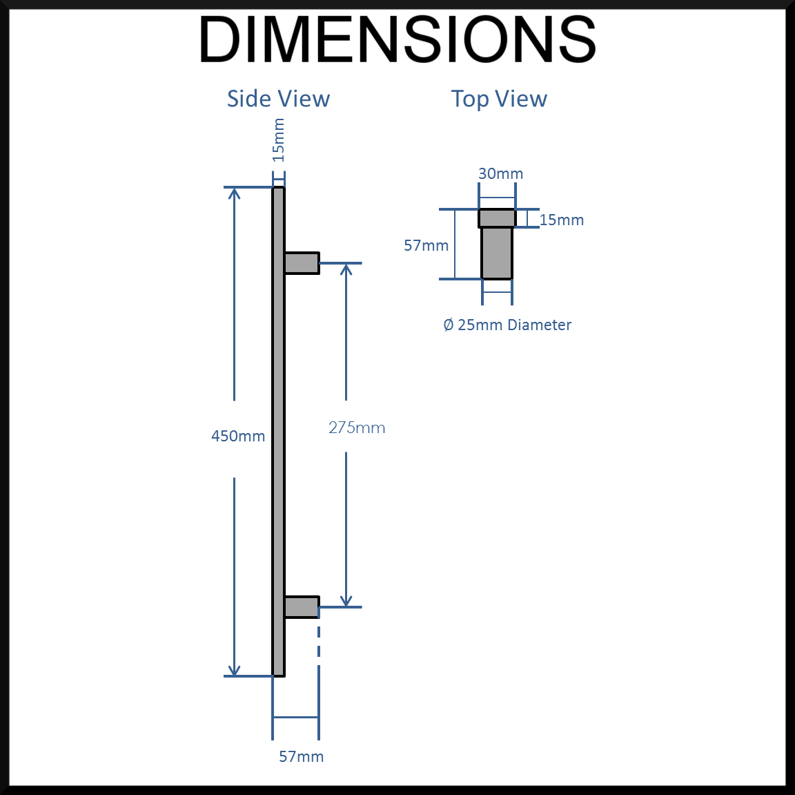 Slimline Door Handle 450mm