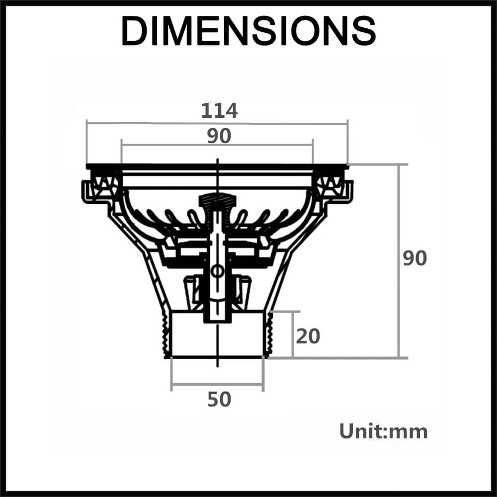 90mm 114mm kitchen waste strainer