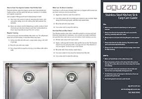 Aguzzo Sink Care Sheet Icon
