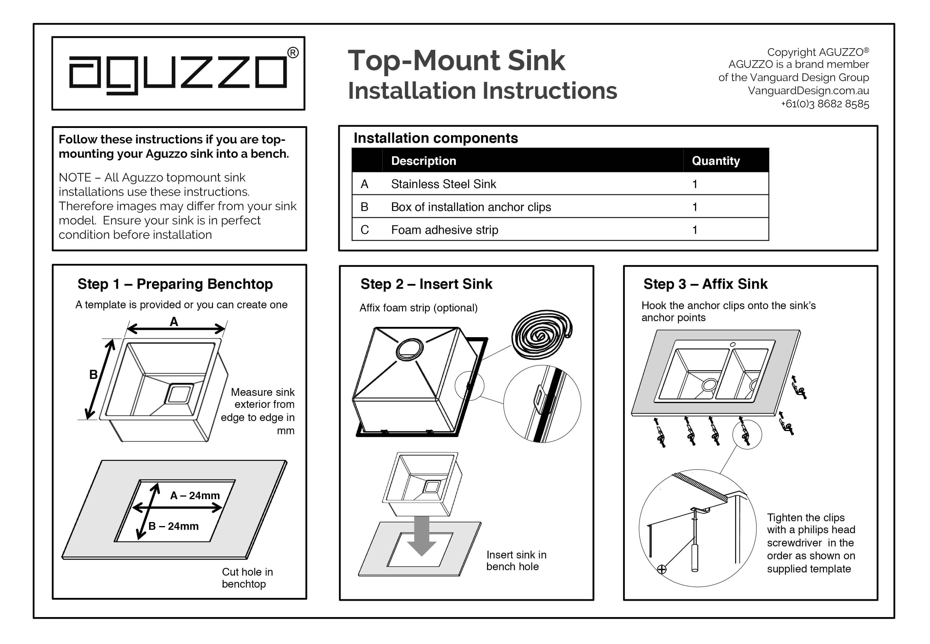 stainless steel sink undermount installation instructions