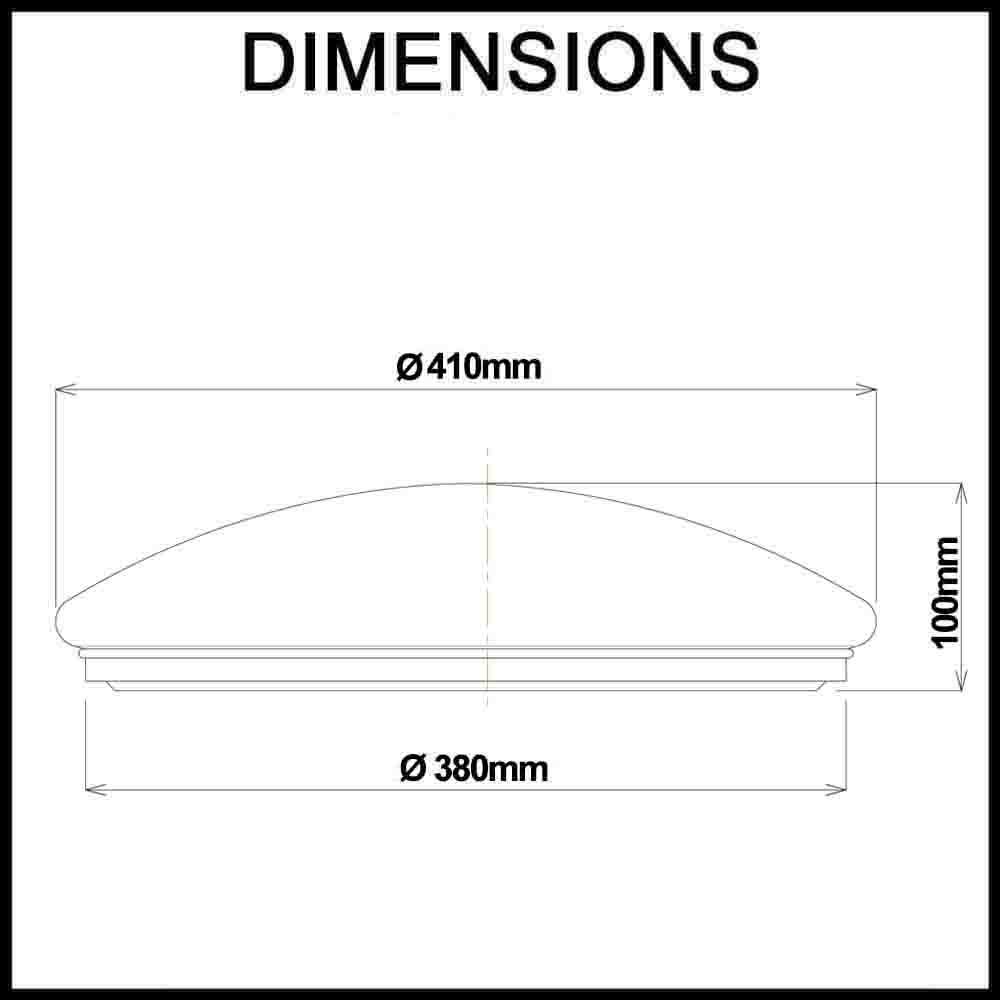 24W Tri-Colour Dimmable IP44 Round Ceiling/Surface Mounted LED Oyster Light