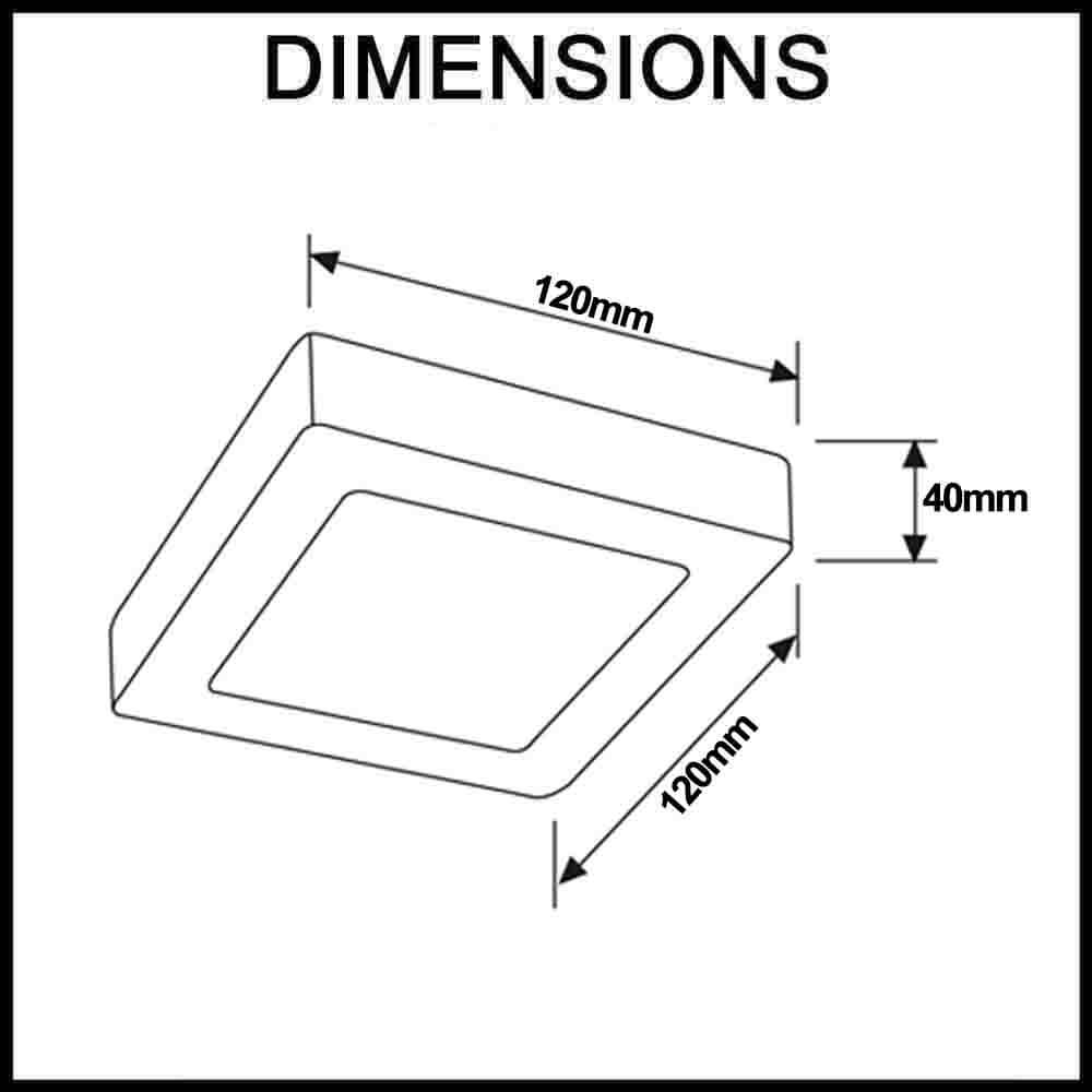 SURFACETRI 6W Tri-Colour Dimmable IP44 Square Ceiling/Surface Mounted LED Oyster Light
