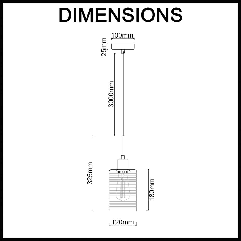 cylindrical oblong glass pendant light dimensions
