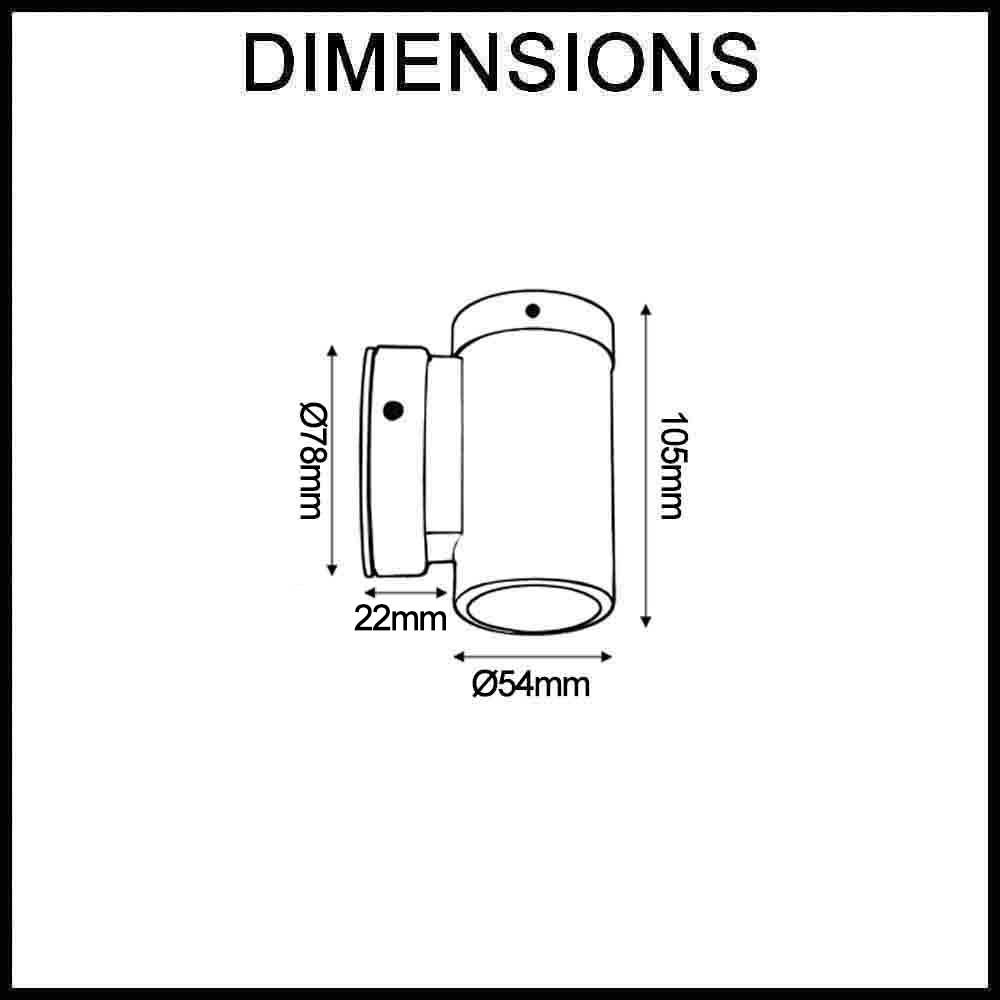 Outdoor/Indoor Wall Mount Low Glare Down Light Fixture - 240V IP54 - Copper