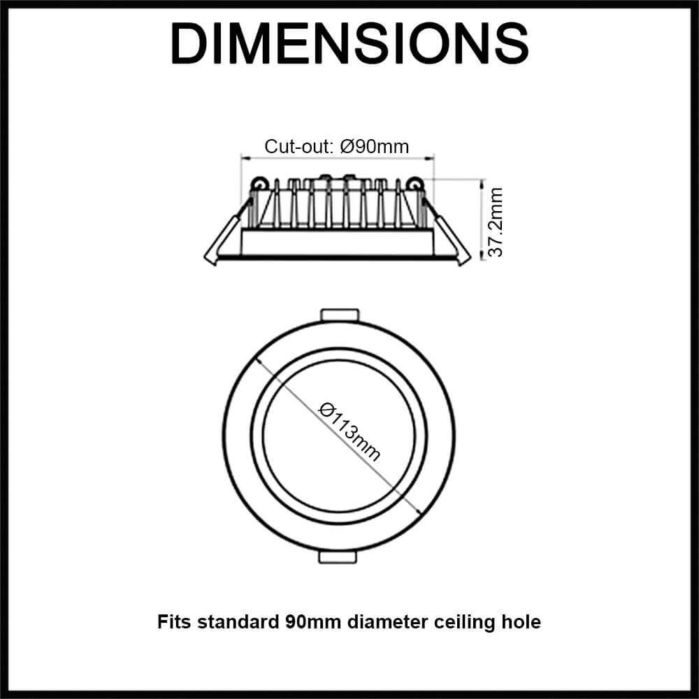 galtri led downlight kit 90mm cut out