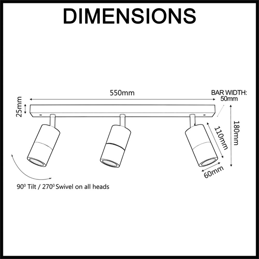 spot light adjustable 3 heads