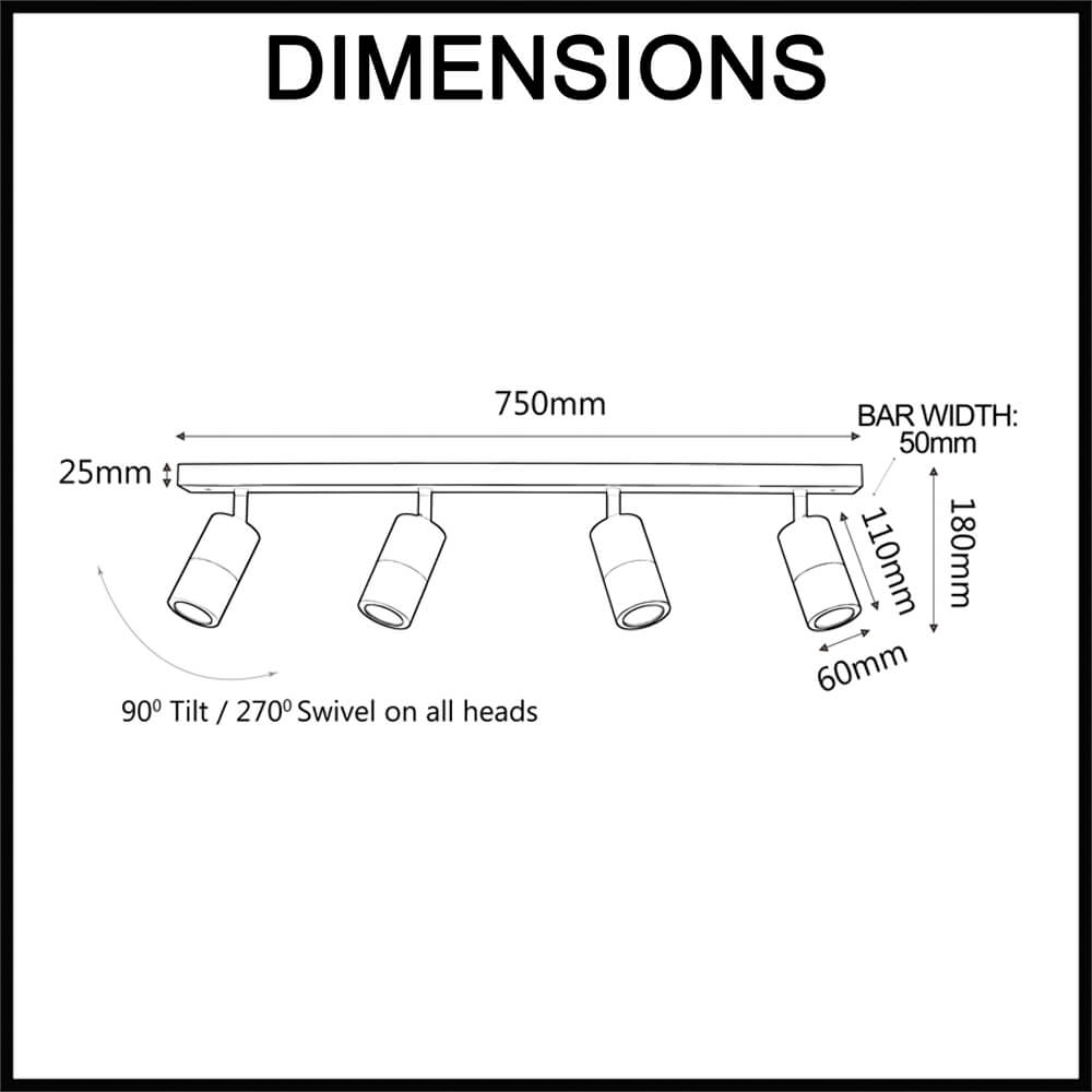 ceiling spot light directional 4 light