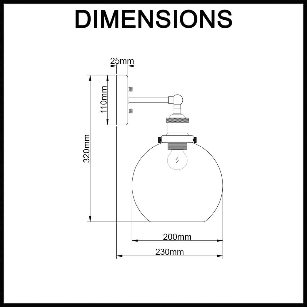 pesini interior glass classic wall light dimensions