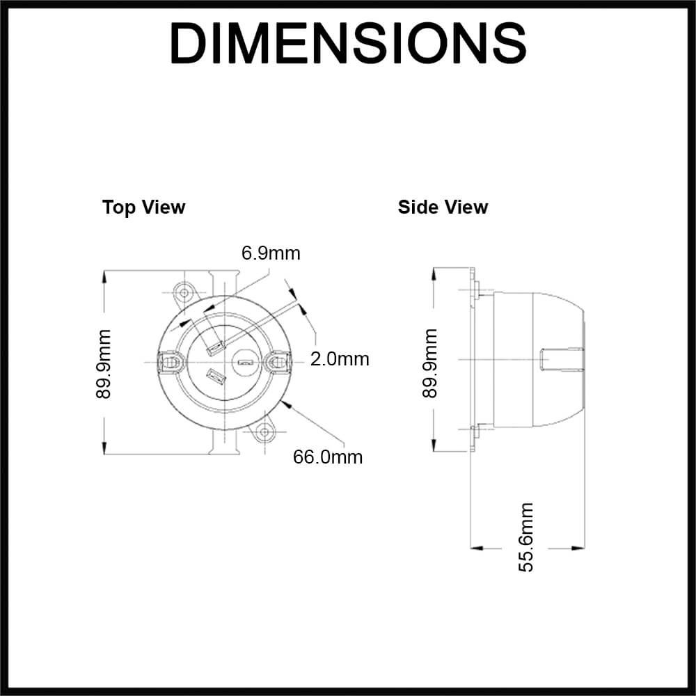 rear connect single surface socket