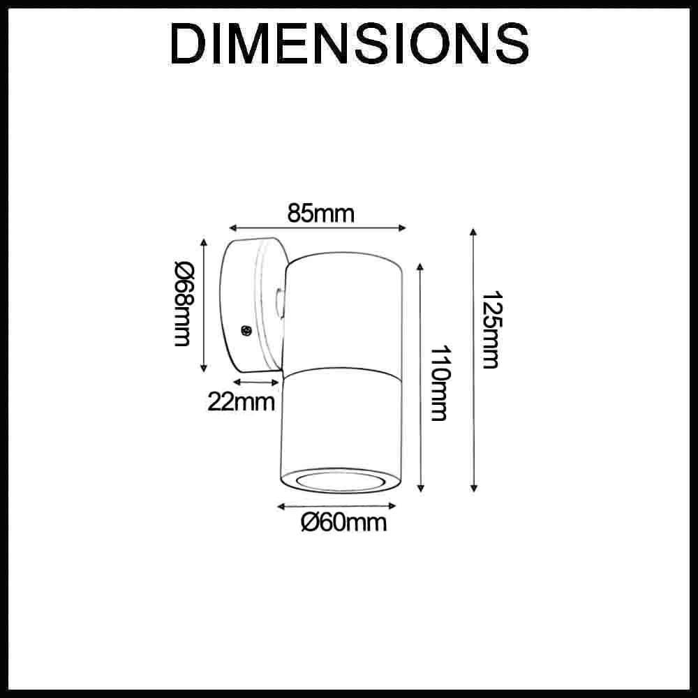 Outdoor/Indoor Wall Mount Down Light Fixture - 240V IP65 - Copper