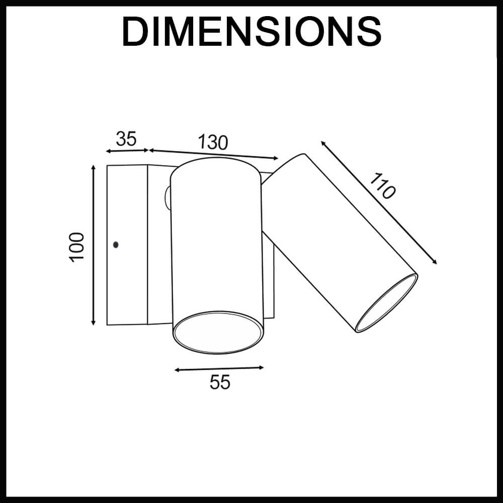 Double Head Wall Pillar Light Dimensions Guide