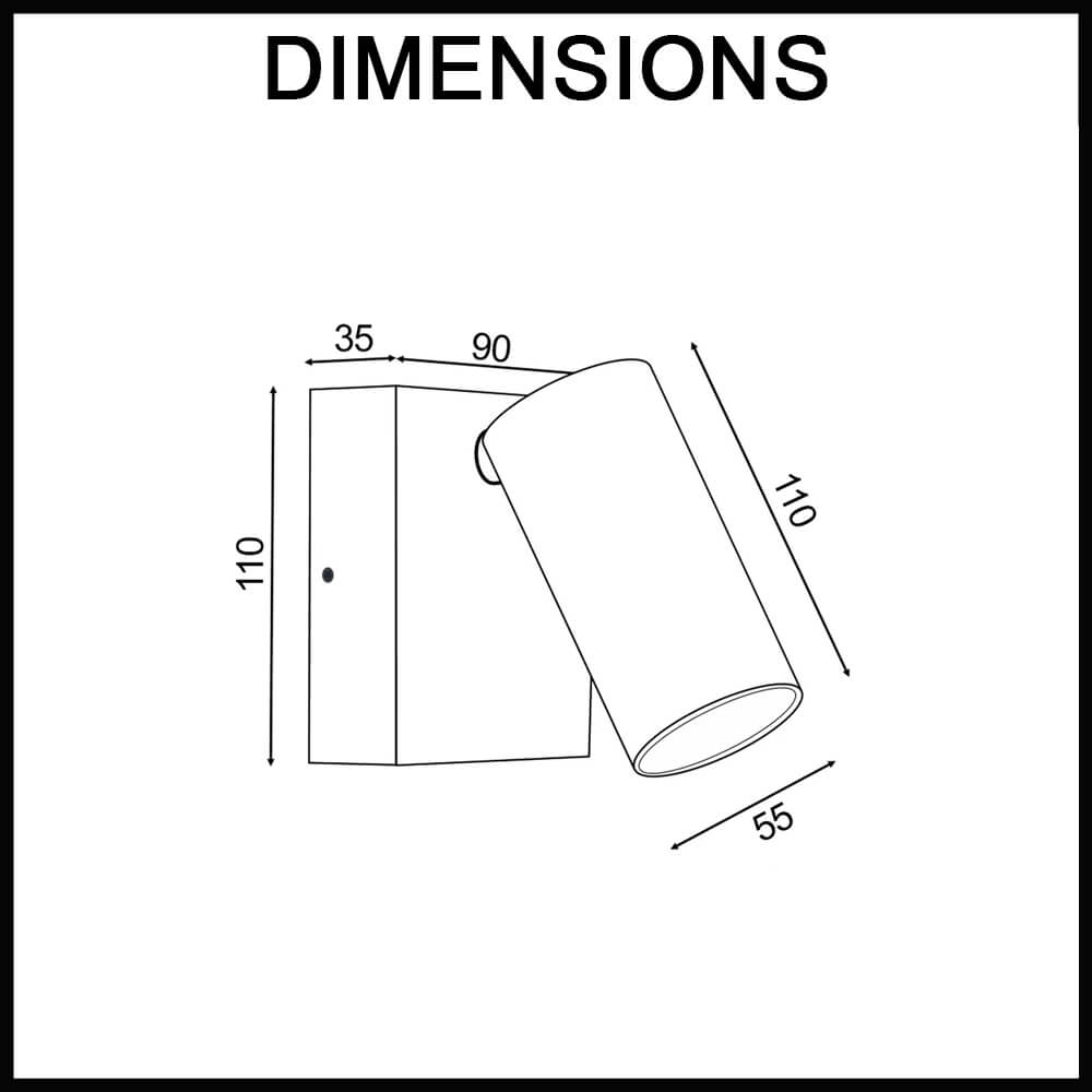 Single Head Wall Pillar Light Dimensions Guide