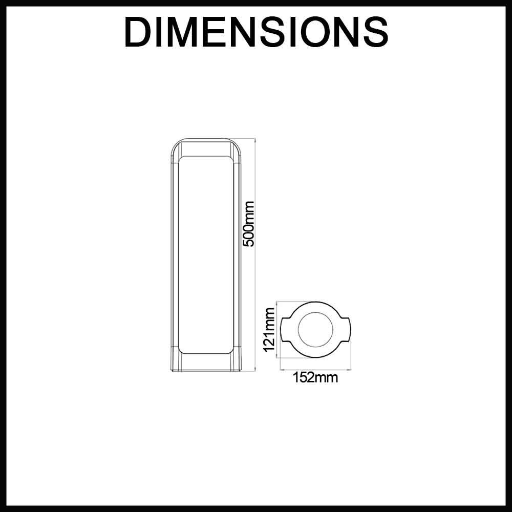 Seker LED Bollard Path Light - 13W Warm White- 500mm - IP65 - Rectangle - Grey