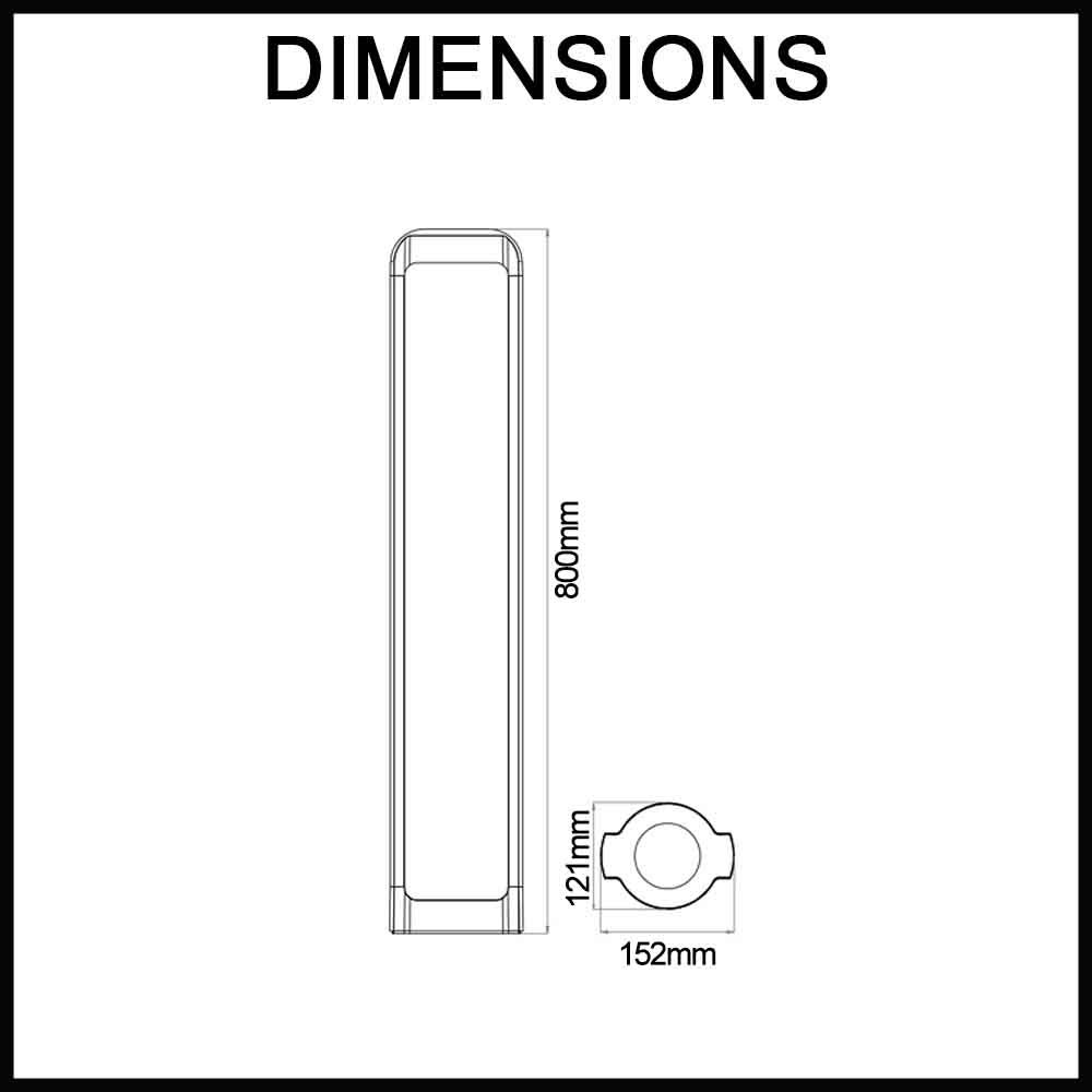 Seker LED Bollard Path Light - 13W Warm White- 800mm - IP65 - Rectangle - Grey