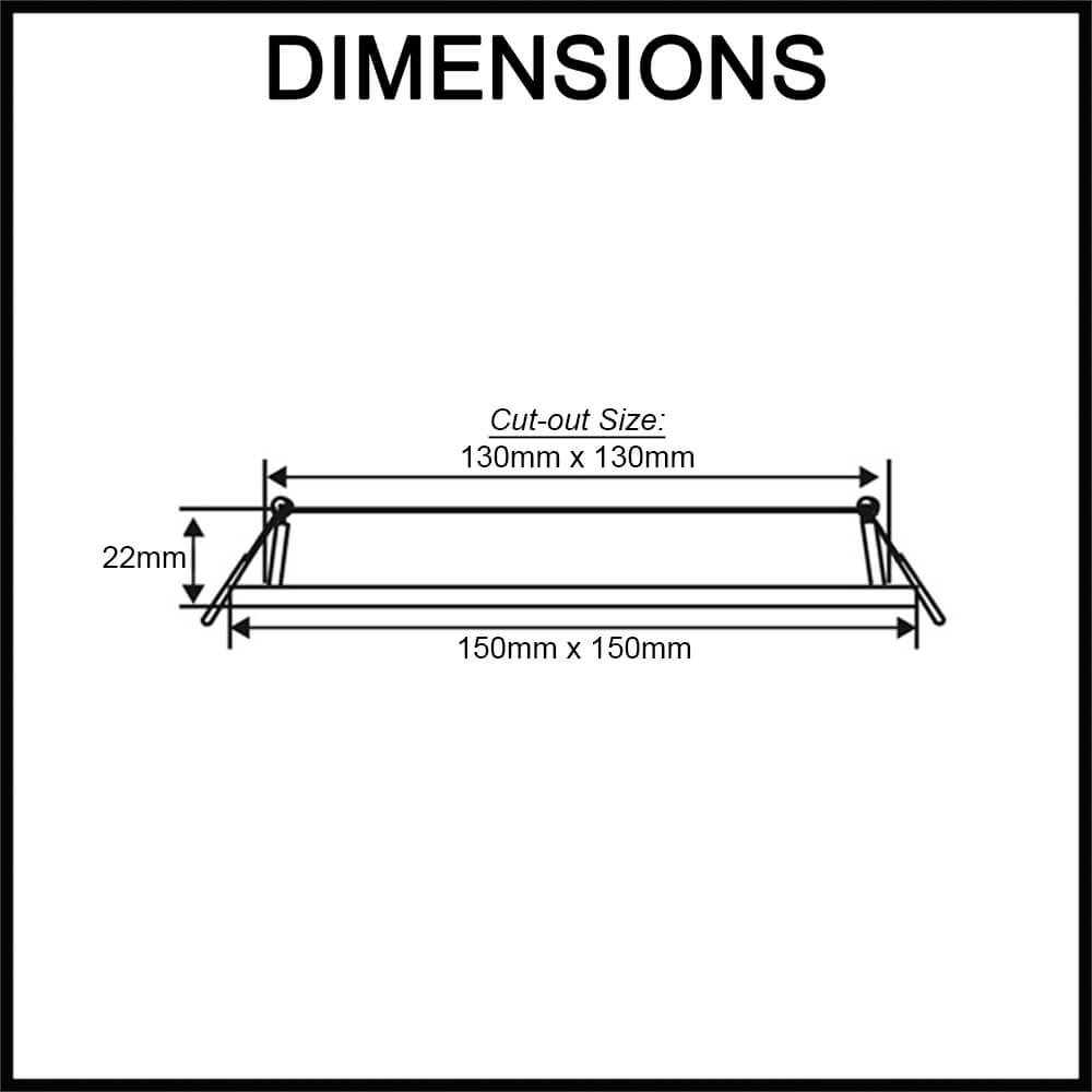 ultra slim square downlight 9W 130mm cut out