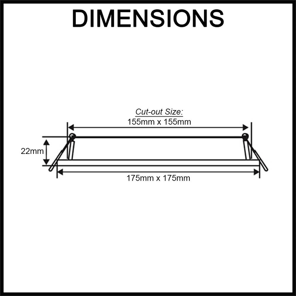 ultra slim square downlight 12W 155mm cut out