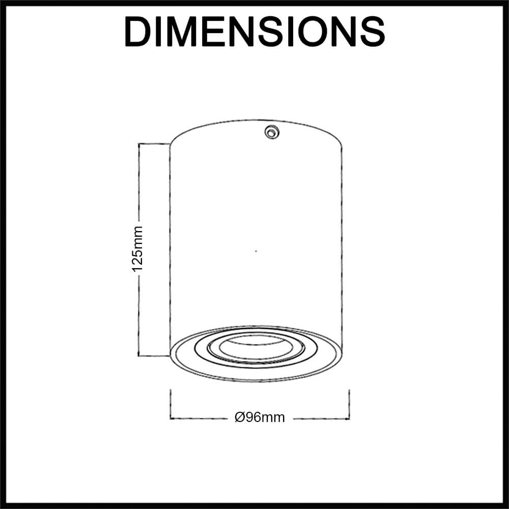surface mounted downlight gimbal round