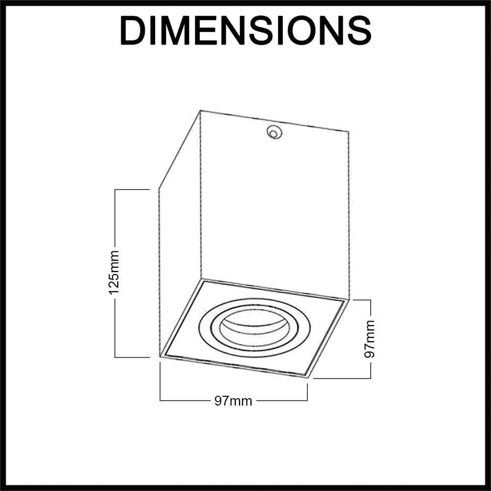 surface mounted downlight gimbal square