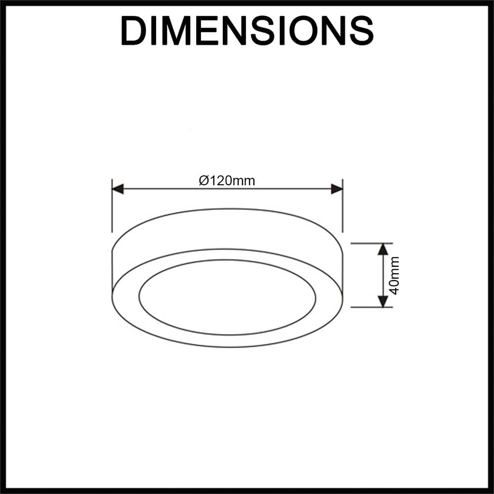 6W Tri-Colour Dimmable White Round Ceiling/Surface Mounted LED Oyster Light
