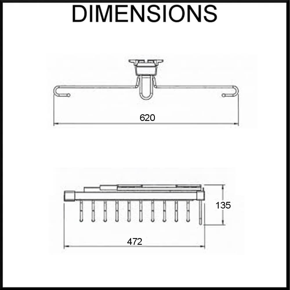 Heuger Slide Out Trouser Rack Dimensions Guide