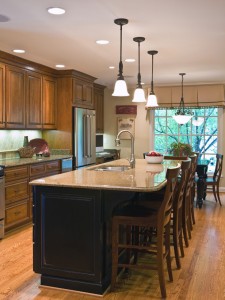 kitchen island with tap