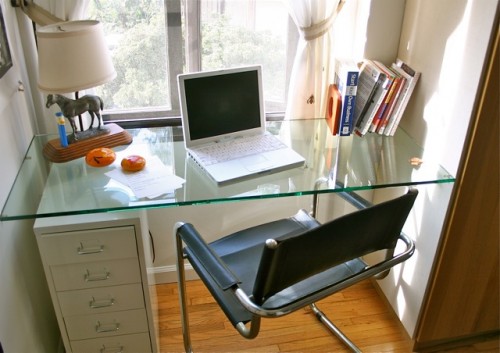 office nook in a window