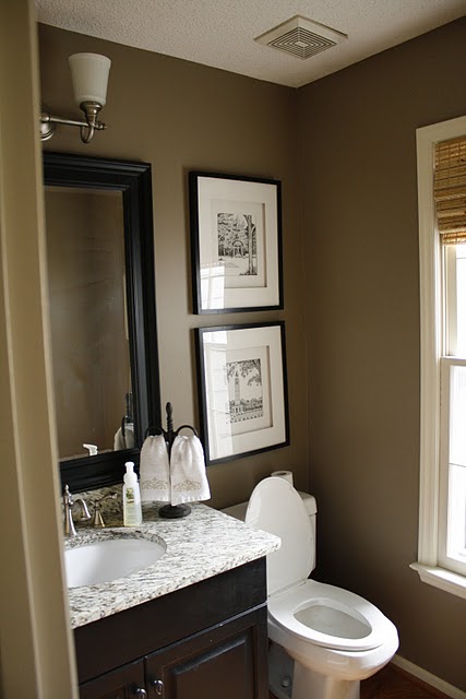 modern loo with brown walls