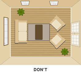 wrong placement of rug