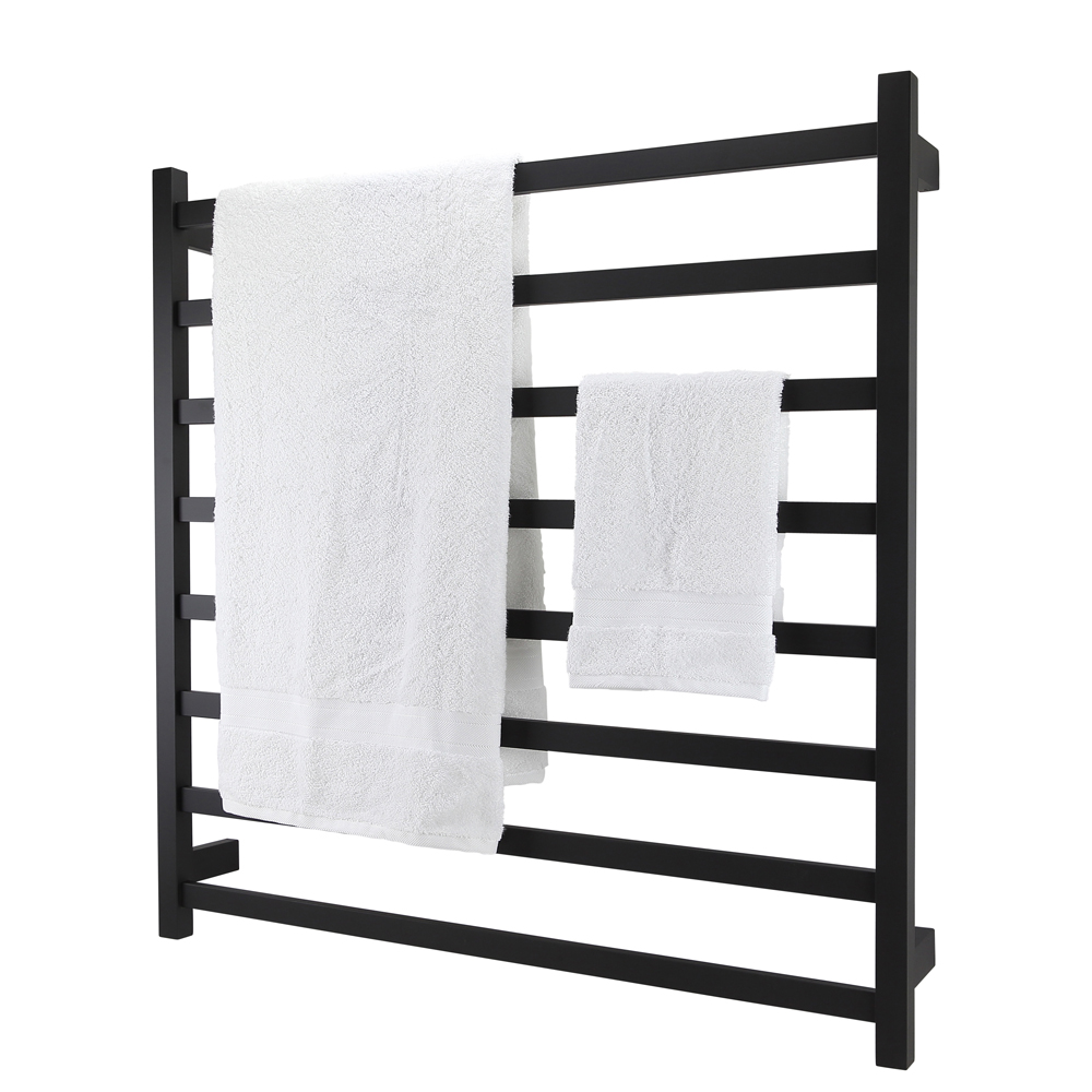 Aguzzo matte black heated towel rail