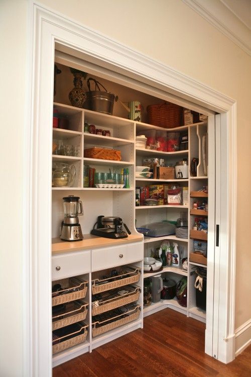 Pull-Out Kitchen Storage kitchen layout with butlers pantry