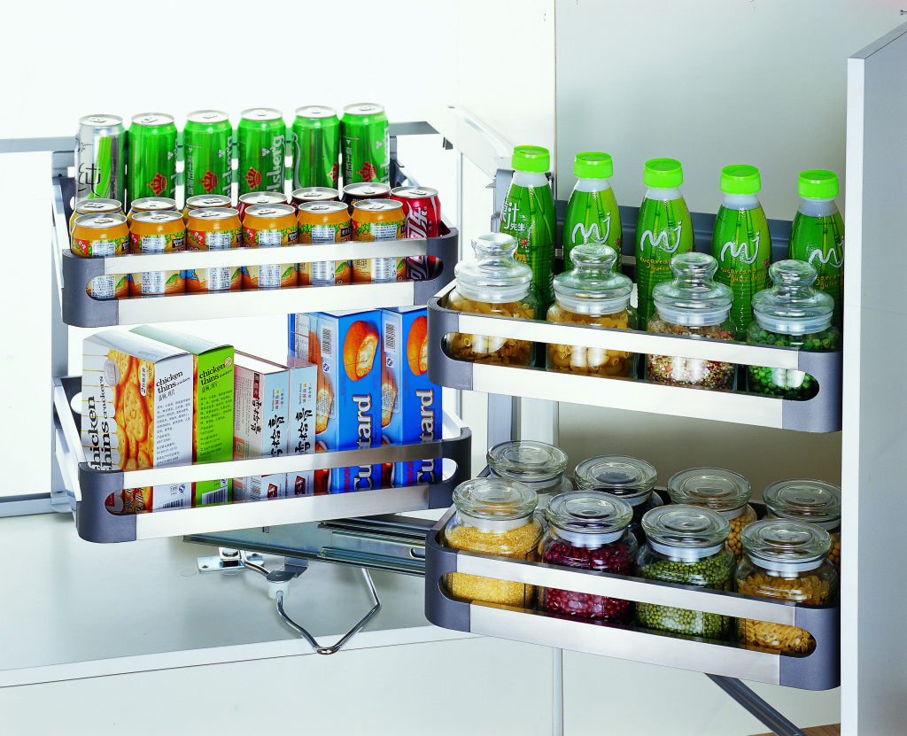 ELITE Chef stainless steel magic corner kitchen pull-out storage unit