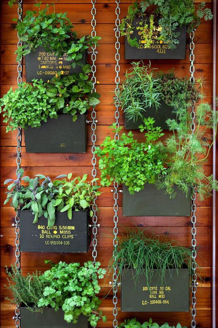 an-astounding-black-hanging-pots-for-cool-greenery-with-chains-and-striking-wooden-base