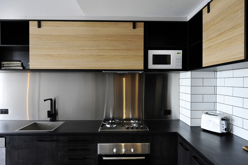 shaynna blaze features matte black tap in industrial kitchen trends