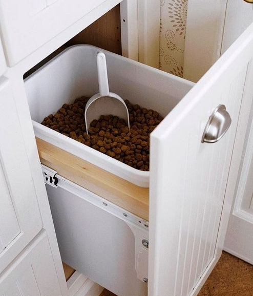 concealed bin pet food