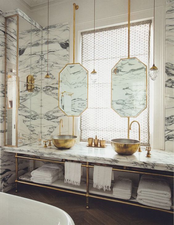 gold bathroom