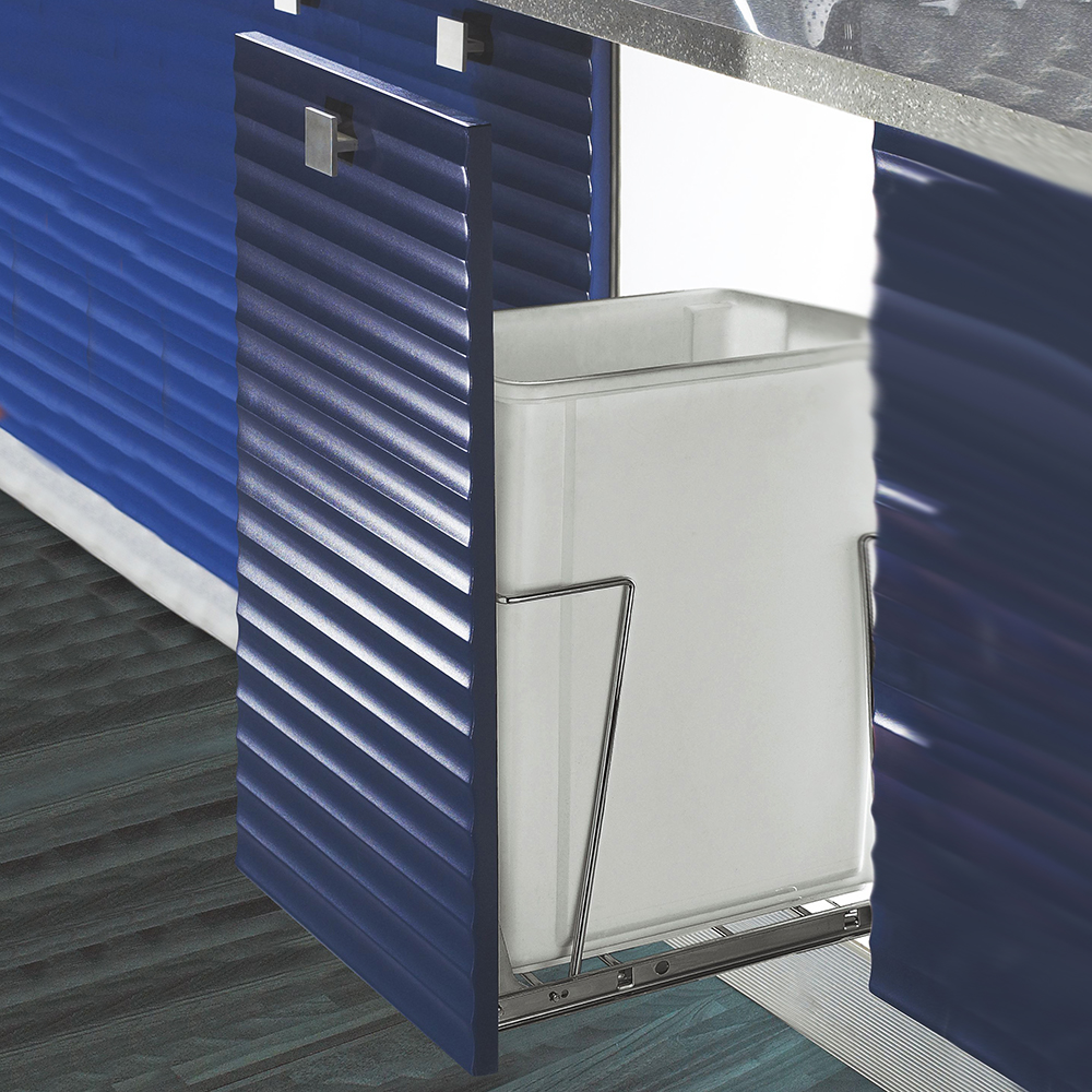 pull out bins for kitchen waste Elite Cacher 35L Single Slide-Out Concealed Waste Bin - for a 300mm Cupboard