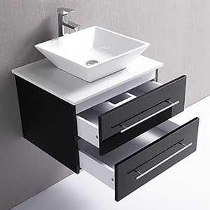 wall-hung vanities for small bathrooms Bathroom Vanity With Stone Top Basin - 600mm - Wall Hung