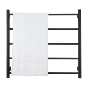 wall-mounted towel rails for bathrooms EZY FIT Heated Towel Rail - Round Tube (W750mm x H700mm) - Matte Black