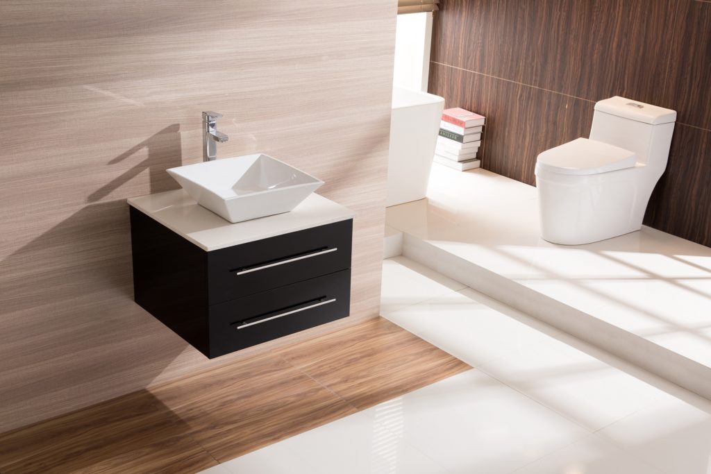 wall-hung vanities for small bathrooms Bathroom Vanity With Stone Top Basin - 600mm